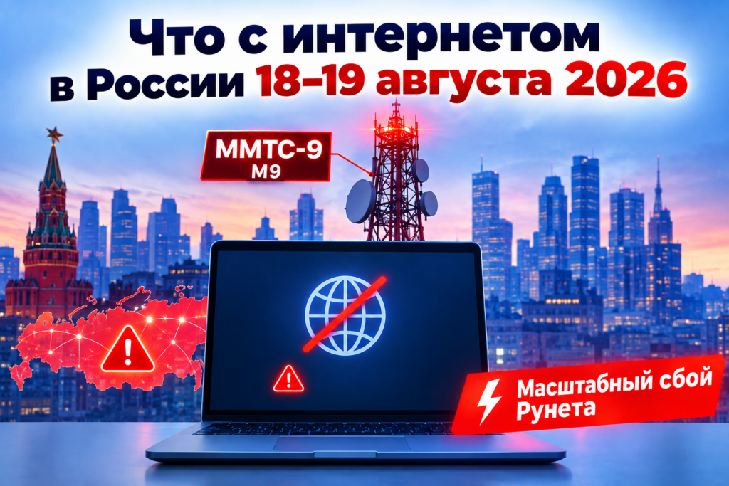 Что с интернетом в России 18-19 августа 2026 года: масштабный сбой Рунета ММТС 9 / М9, Москва